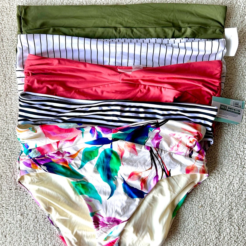 Lot of 5 NWT bikini bottoms size xl. Calia and DSG